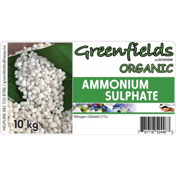 GREENFIELDS AMMONIUM SULPHATE CHEMICAL FERTILIZER 10KG GREENFIELDS AMMONIUM SULPHATE CHEMICAL FERTILIZER 10KG