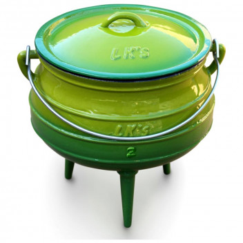GREEN ENAMEL COOKING POT NO3 7.8L GREEN ENAMEL COOKING POT NO3 7.8L