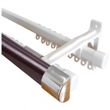 HALF ROUND DOUBLE CURTAIN TRACK MAHOGANY 33MM X 3M HALF ROUND DOUBLE CURTAIN TRACK MAHOGANY 33MM X 3M