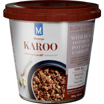 KAROO FOOD DOG WET ADULT OSTRICH 380G KAROO FOOD DOG WET ADULT OSTRICH 380G