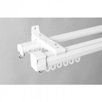 WHITE DOUBLE RACER ALUMINIUM CURTAIN TRACK 2.5M WHITE DOUBLE RACER ALUMINIUM CURTAIN TRACK 2.5M