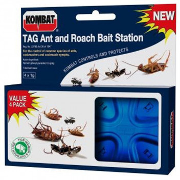 KOMBAT ANT & ROACH BAIT TAG TRAP 4 KOMBAT ANT & ROACH BAIT TAG TRAP 4