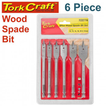TORK CRAFT SPADE BIT SET 6PCE TORK CRAFT SPADE BIT SET 6PCE