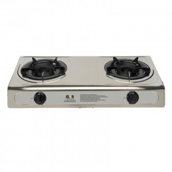 ALVA STAINLESS STEEL TWO BURNER STOVE EXCLUDING GAS HOSE AND REGULATOR ALVA STAINLESS STEEL TWO BURNER STOVE EXCLUDING GAS HOSE AND REGULATOR