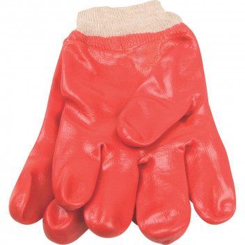 MATSAFE GLOVE PVC RED KNIT CUFF 27CM MATSAFE GLOVE PVC RED KNIT CUFF 27CM