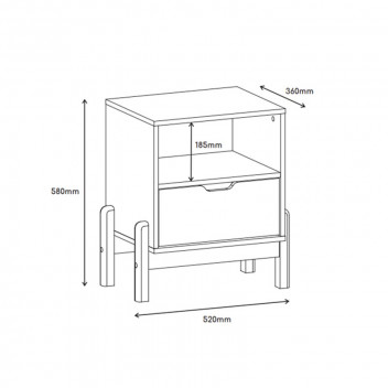 PEARL GREY ANTARES NIGHTSTAND