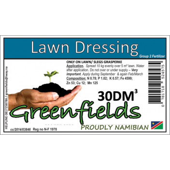 MEDIUM ORGANIC LAWN DRESSING 30DM GREENFIELDS MEDIUM ORGANIC LAWN DRESSING 30DM GREENFIELDS