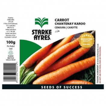 STARKE AYRES CARROT CHANTENAY KAROO SEED 100G STARKE AYRES CARROT CHANTENAY KAROO SEED 100G
