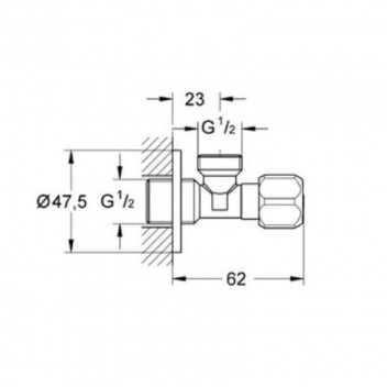 GROHE ANGLE VALVE 15X15MM