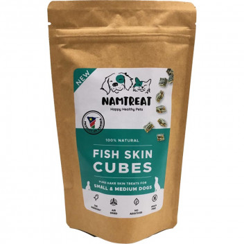 NAMTREATS HAKE SKIN CUBE DOG TREAT SMALL TO MED DOG 70GR NAMTREATS HAKE SKIN CUBE DOG TREAT SMALL TO MED DOG 70GR